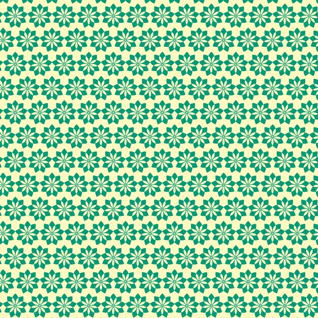 Patrón transparente floral verde sobre amarillo