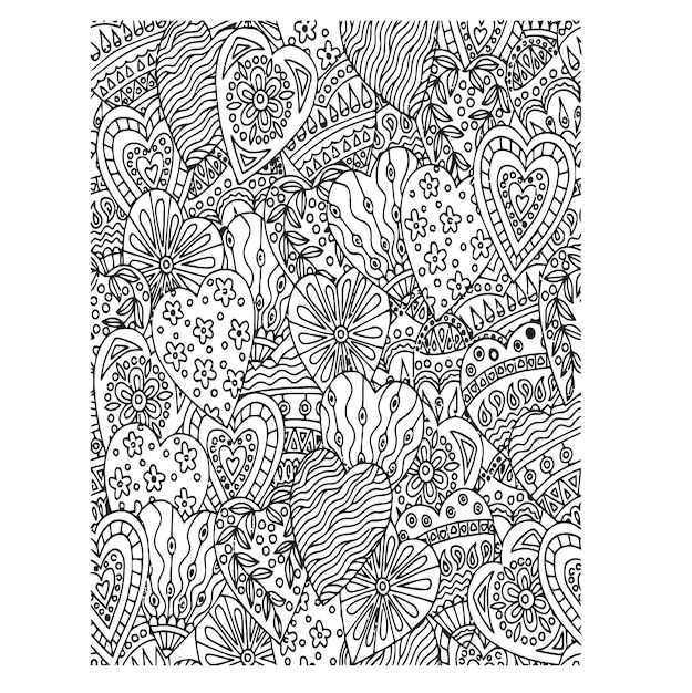 Patrón transparente floral zentangle doodle fondo patrón dibujado a mano en blanco y negro