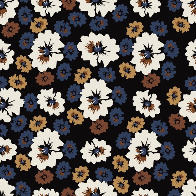 Patrón transparente de flores de color lindo y dulce Se puede utilizar para papel de envoltura de papel tapiz textil de tela