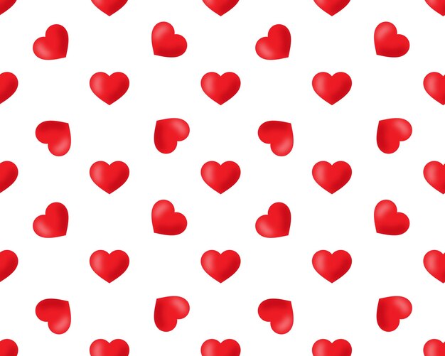 Patrón transparente de forma de corazón simple en arreglo diagonal Fondo de tema romántico y amor Fondo de pantalla de vector rojo
