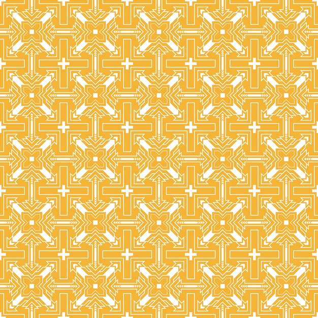 Patrón transparente geométrico amarillo en estilo clásico batik