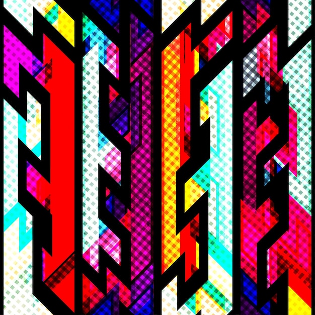 Patrón transparente geométrico brillante con efecto grunge
