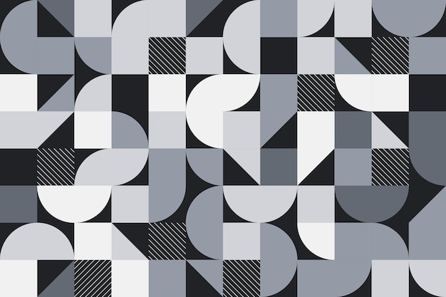 Patrón transparente geométrico gris plano. Formas de mosaico abstracto que repiten el fondo al estilo retro