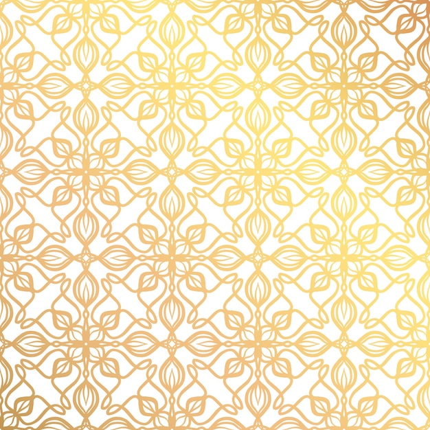 Patrón transparente islámico dorado para decoración navideña. Ilustración vectorial