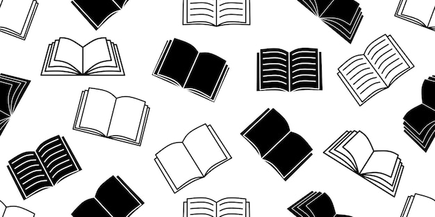 patrón transparente de libro blanco negro
