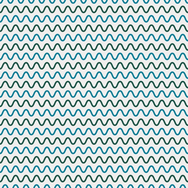 Vector patrón transparente con líneas onduladas azules y verdes.