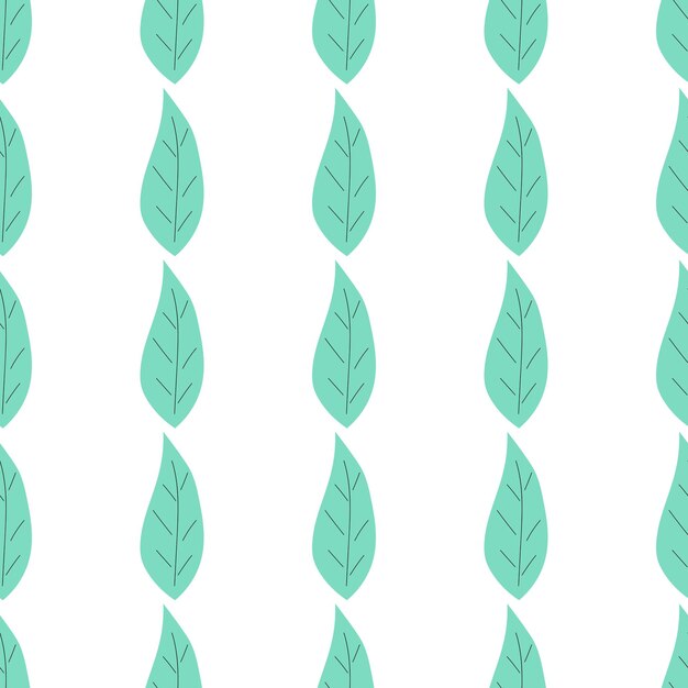 Patrón transparente minimalista escandinavo con hojas dibujadas a mano