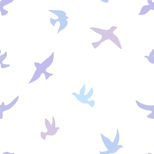 Patrón transparente minimalista vectorial con siluetas de pájaros pájaros