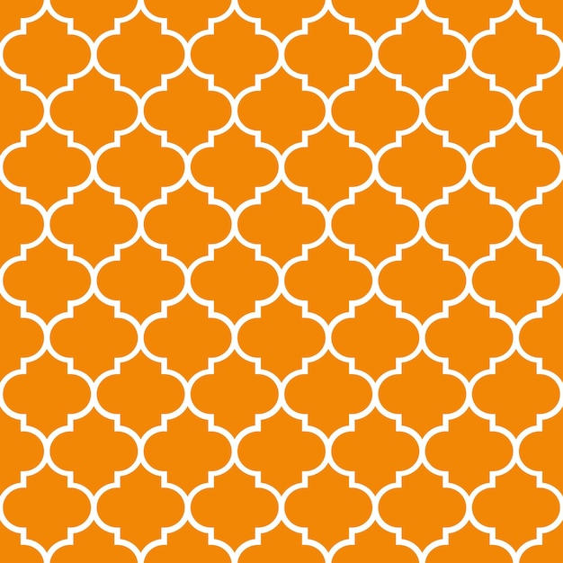 Vector patrón transparente naranja con azulejos marroquíes