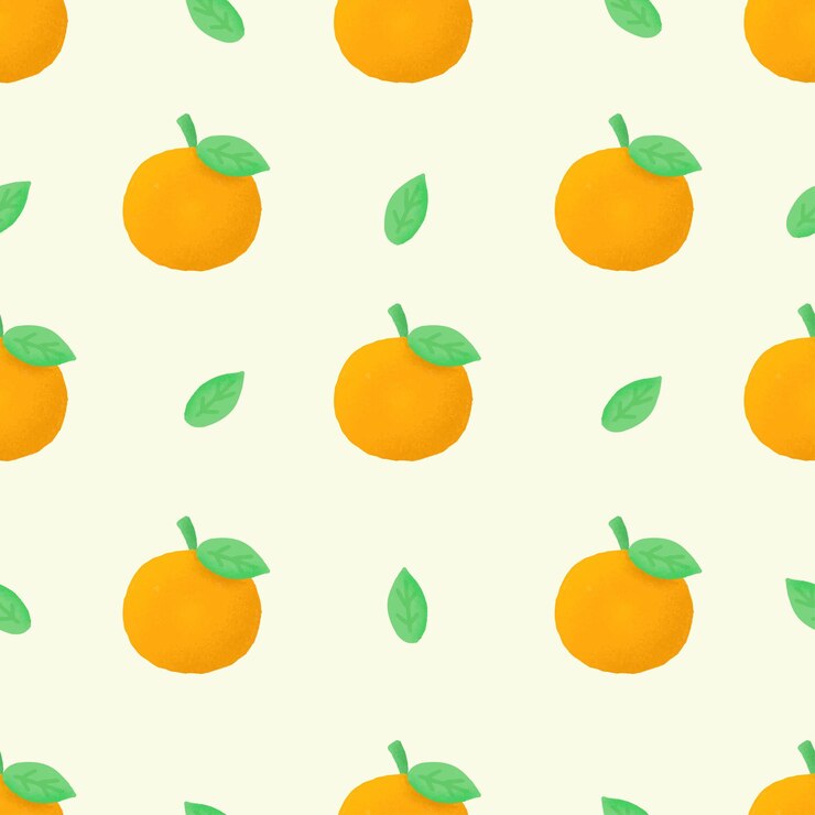 patrón transparente naranja dibujado a mano