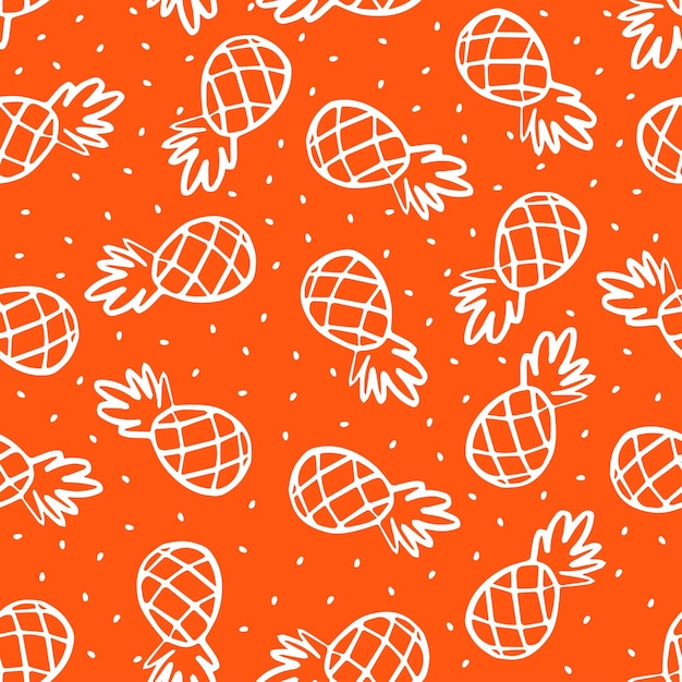 Patrón transparente naranja con piña