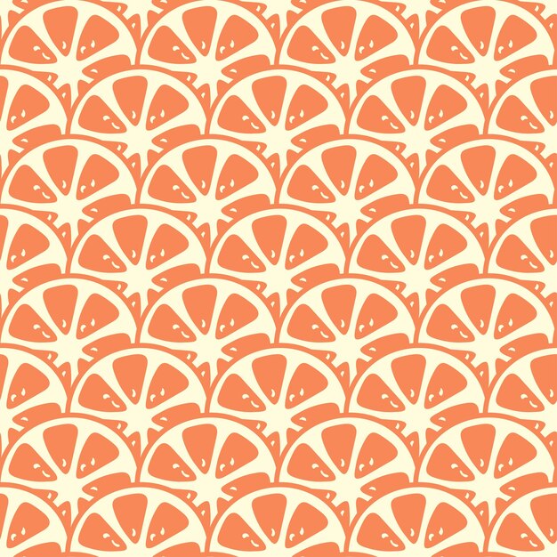 Patrón transparente naranja de una rodaja de cítricos