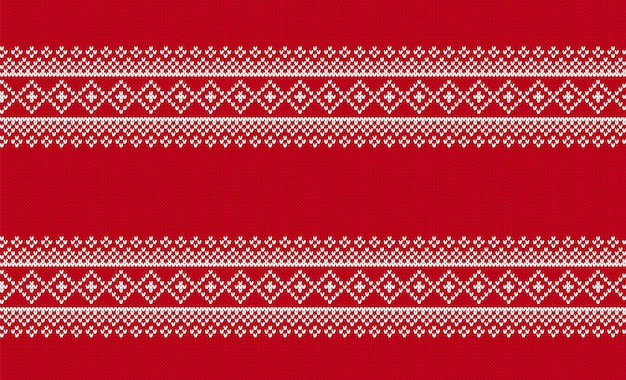 Patrón transparente de Navidad rojo Impresión de borde de punto Textura de suéter de punto Fondo geométrico de invierno de Navidad