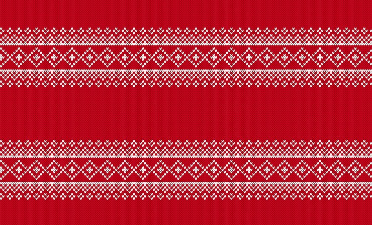 Vector patrón transparente de navidad rojo impresión de borde de punto textura de suéter de punto fondo geométrico de invierno de navidad