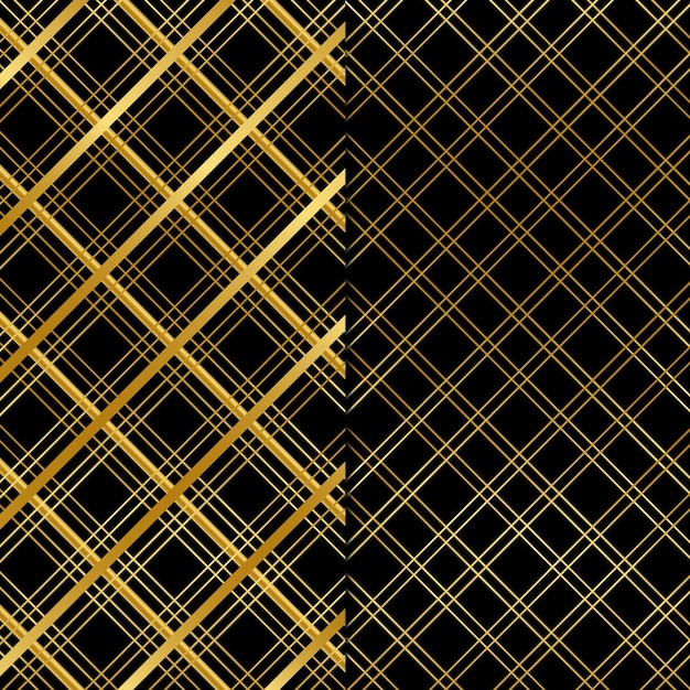 Vector patrón transparente negro y dorado