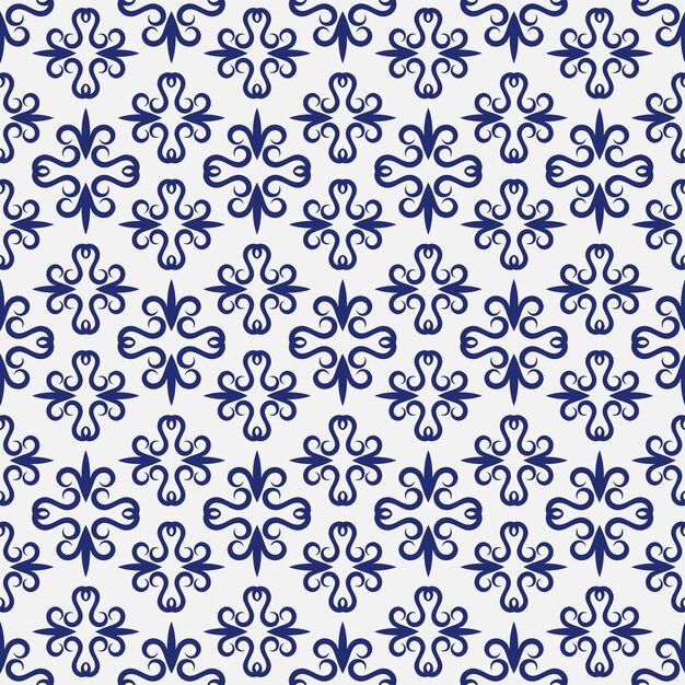Patrón transparente ornamental floral azul