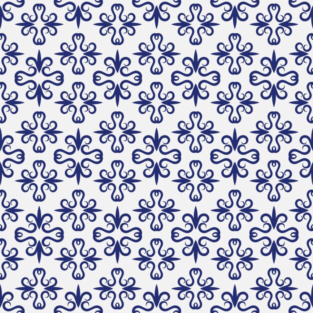 Vector patrón transparente ornamental floral azul