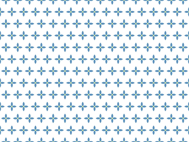 Patrón transparente pequeñas flores azules sobre fondo blanco vector plano, patrón floral transparente
