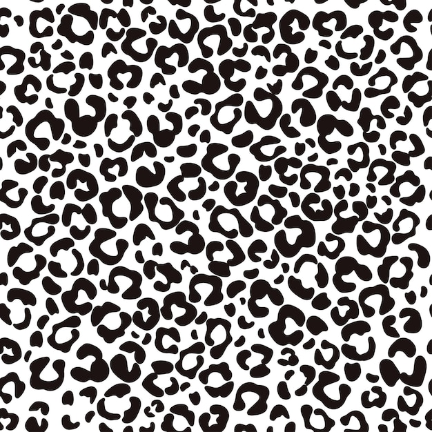 Patrón transparente de piel de leopardo. Fondo de textura animal de guepardo Jaguar. Fondo de disfraz de piel de camuflaje negro. Vector