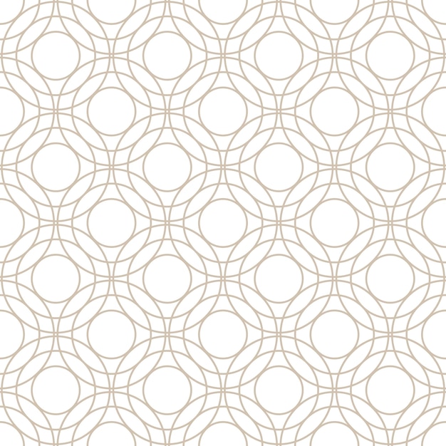 Patrón transparente redondo beige. Fondo de línea delgada.