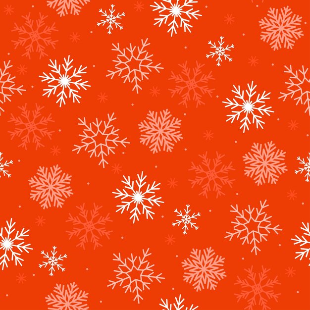 Patrón transparente rojo con copos de nieve Gráficos vectoriales