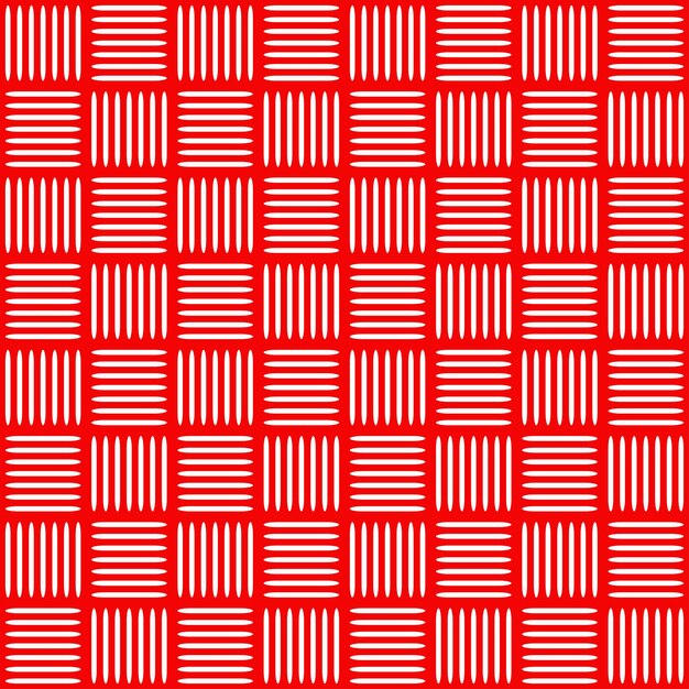 Patrón transparente rojo con grupo blanco de líneas. Diseño de alfombras de patrones sin fisuras.