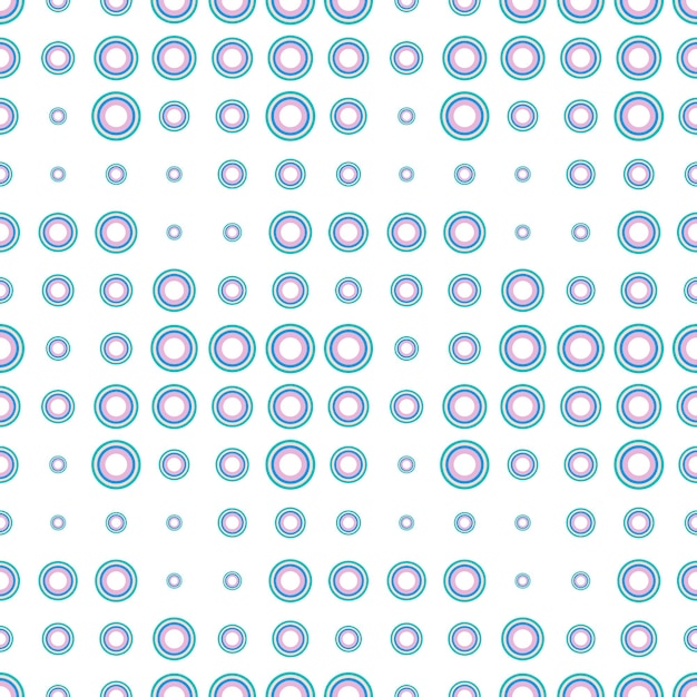 Patrón transparente de semitono colorido con círculos y anillos. Textura punteada. Lunares en blanco