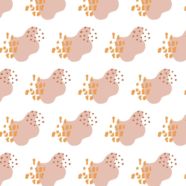 Patrón transparente de vector con abstracciones en estilo boho Patrón lindo con decoración de manchas en estilo boho Ilustración vectorial