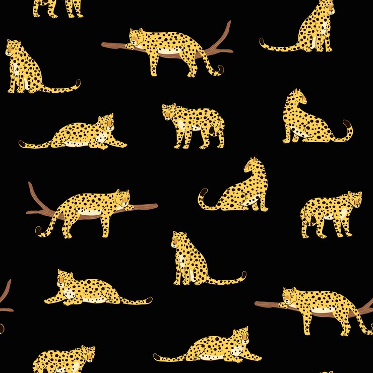 Vector patrón transparente de vector animal leopardo