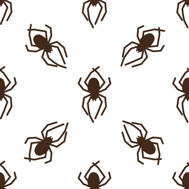 Patrón transparente de vector de araña sobre un fondo blanco Impresión de patrón de insectos