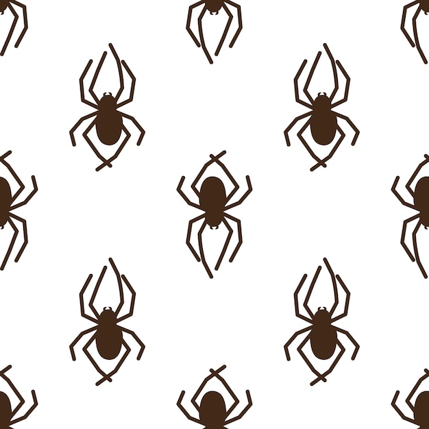 Patrón transparente de vector de araña sobre un fondo blanco patrón de insectos