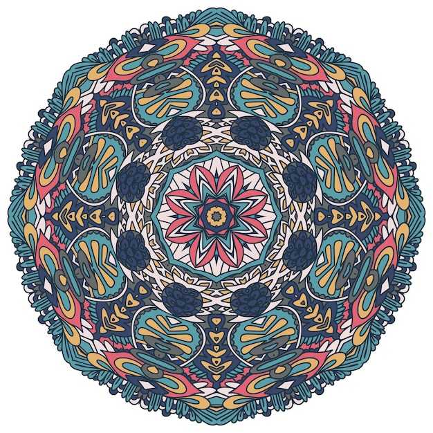 Patrón transparente de vector Azteca Colorido étnico tribal geométrico psicodélico estilo folclórico imprimir Arte de Mandala