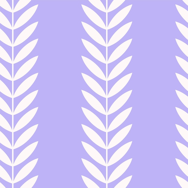 Patrón transparente de vector botánico Diseño floral escandinavo simple Rayas verticales con hojas