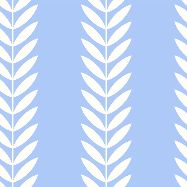 Patrón transparente de vector botánico Diseño floral escandinavo simple Rayas verticales con hojas