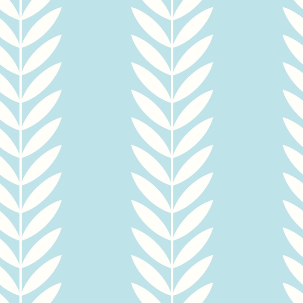 Patrón transparente de vector botánico Diseño floral escandinavo simple Rayas verticales con hojas