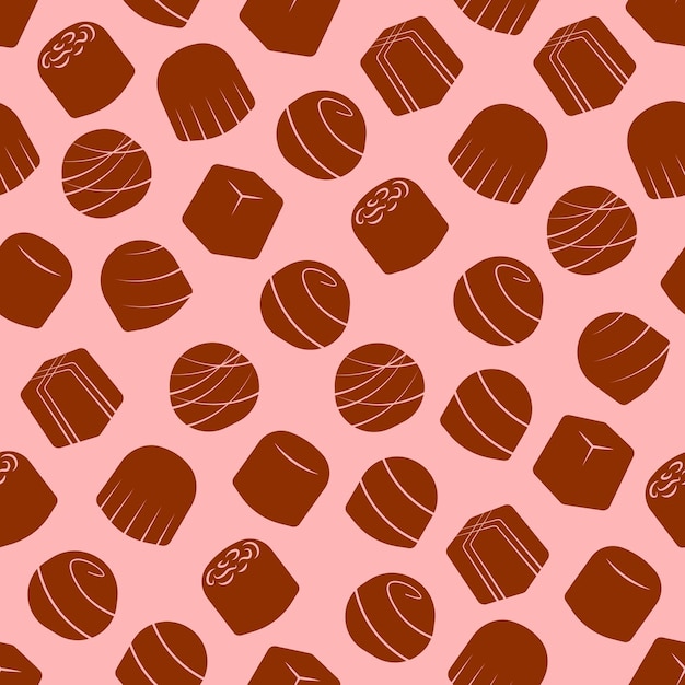 Patrón transparente de vector de chocolate dibujado a mano