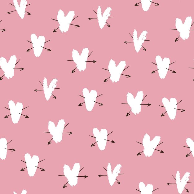 Patrón transparente de vector de corazones de San Valentín