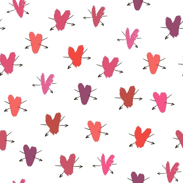Patrón transparente de vector de corazones de San Valentín