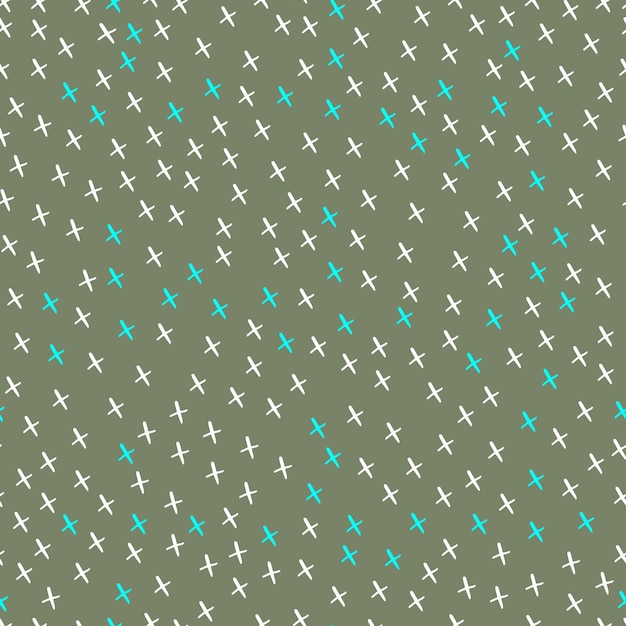 Patrón transparente de vector cruces irregulares x sobre un fondo