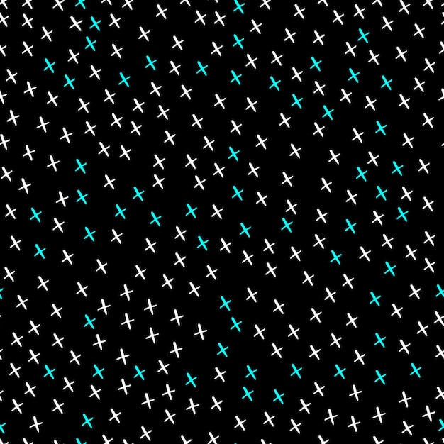 Patrón transparente de vector cruces irregulares x sobre un fondo
