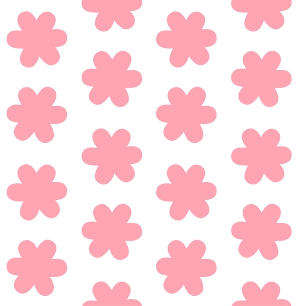 Patrón transparente de vector de diferentes flores planas