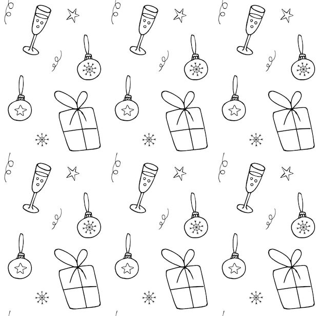 Patrón transparente de vector de elementos de Navidad