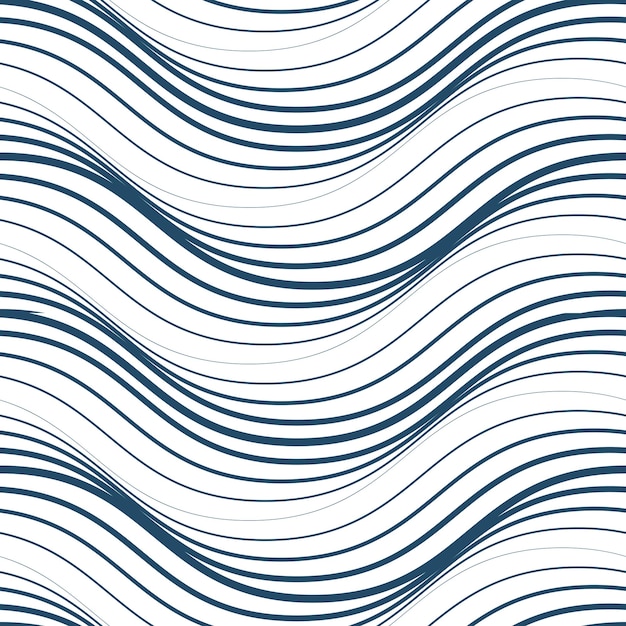 Patrón transparente de vector en escala de grises, papel de regalo geométrico gráfico. El telón de fondo abstracto creado con líneas onduladas negras entrelazadas se puede utilizar en diseños textiles y web