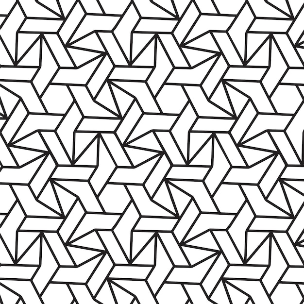 Patrón transparente de vector con estrella poligonal entrelazada