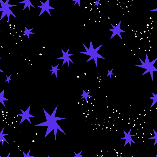 Patrón transparente de vector con estrellas geométricas ingenuas