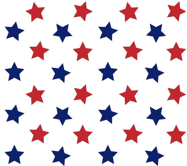 Patrón transparente de vector de estrellas planas de la bandera americana de Estados Unidos