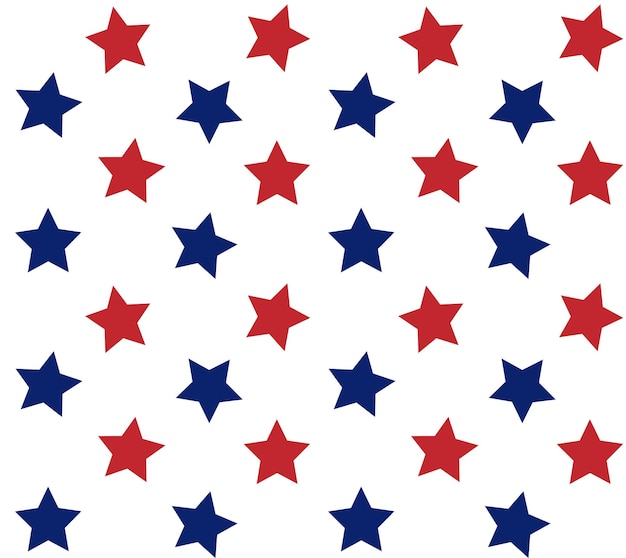 Patrón transparente de vector de estrellas planas de la bandera americana de estados unidos