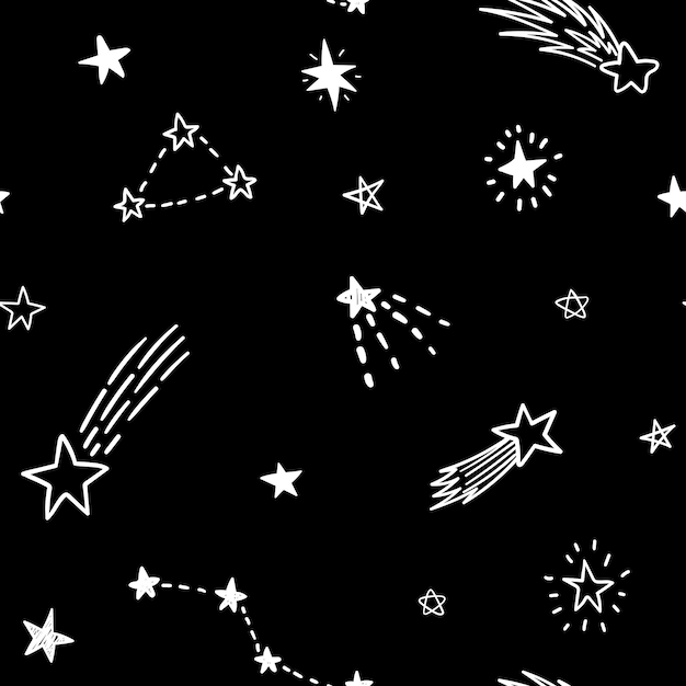 Patrón transparente de vector con estrellas