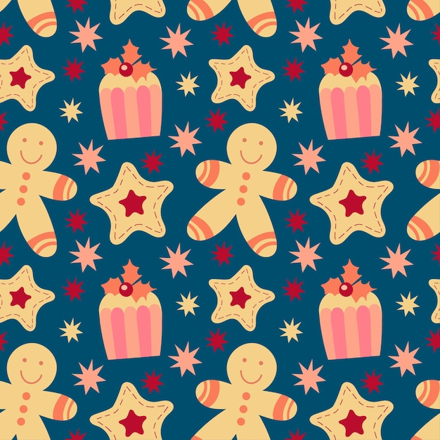 Patrón transparente de vector Feliz año nuevo Feliz Navidad