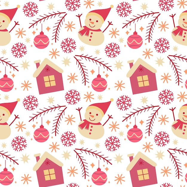 Patrón transparente de vector Feliz año nuevo Feliz Navidad